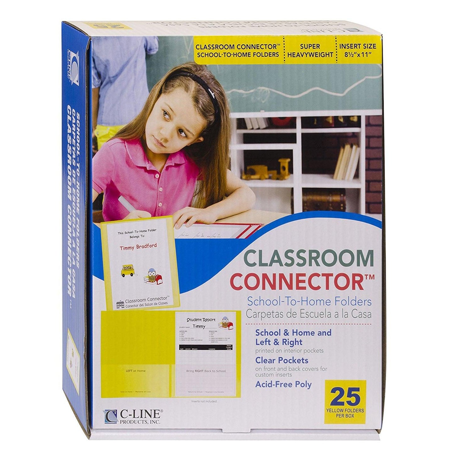 Classroom Connector™ School-To-Home Folders, Yellow, Box of 25 - Loomini