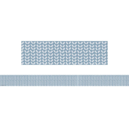 Classroom Cottage Blue Petals Straight Border Trim, 35 Feet Per Pack, 6 Packs - Loomini