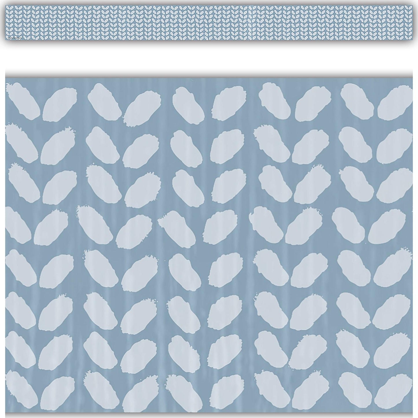 Classroom Cottage Blue Petals Straight Border Trim, 35 Feet Per Pack, 6 Packs - Loomini