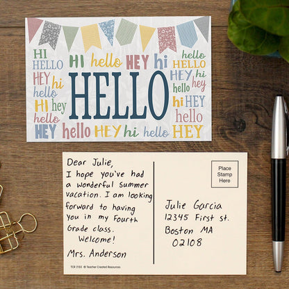 Classroom Cottage Hello Postcards, 30 Per Pack, 6 Packs - Loomini