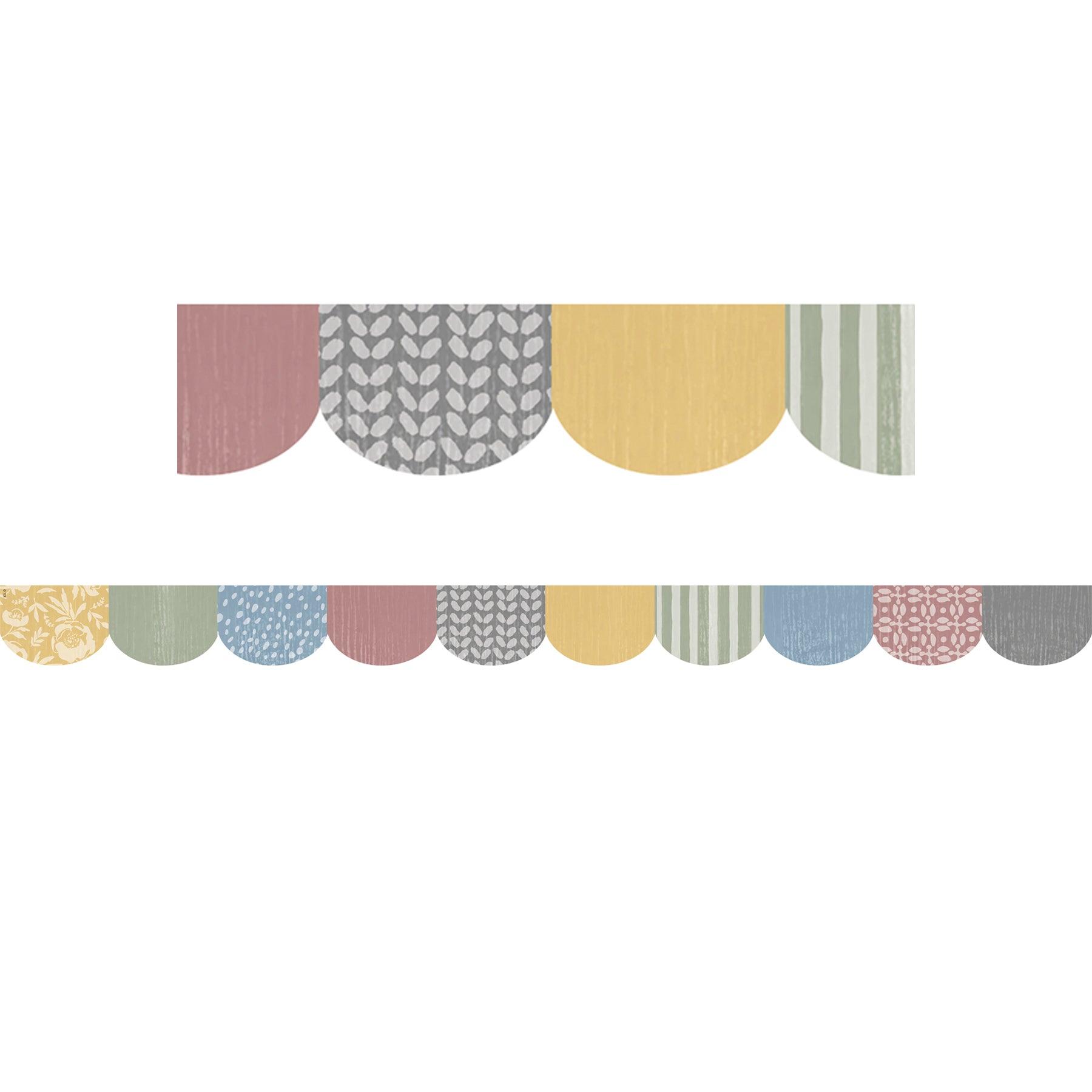 Classroom Cottage Scalloped Die-Cut Border Trim, 35 Feet Per Pack, 6 Packs - Loomini