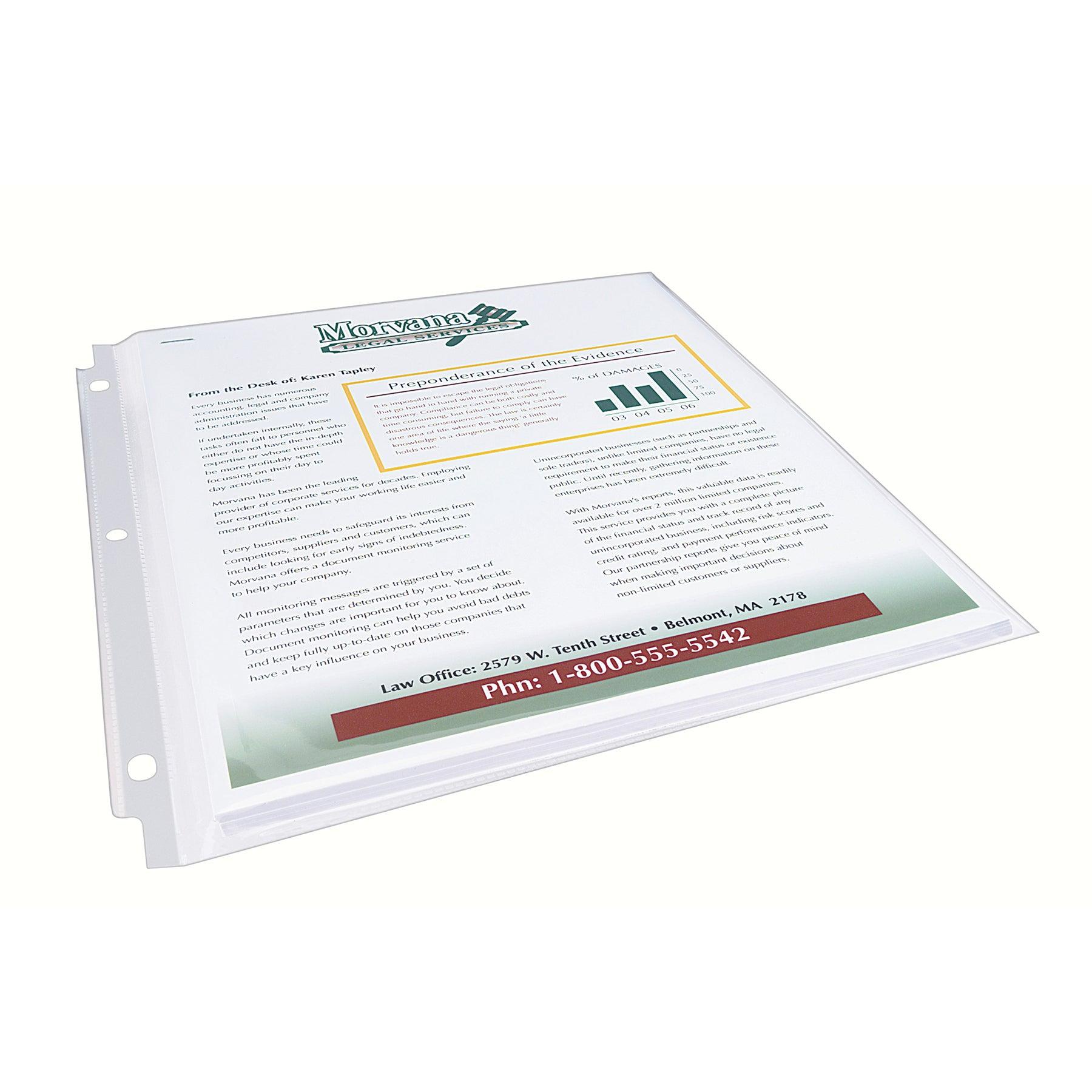 Clear Heavyweight Multi-Page Capacity Sheet Protectors, Holds 8-1/2" x 11" Sheets, Top Load, 25 Per Pack, 3 Packs - Loomini
