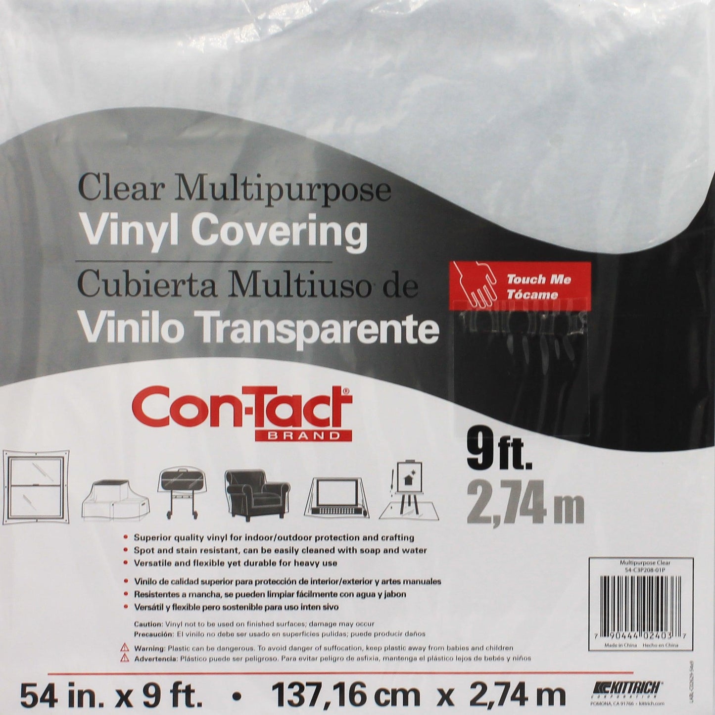 Clear Vinyl Covering, Multipurpose, 54" x 9' - Loomini