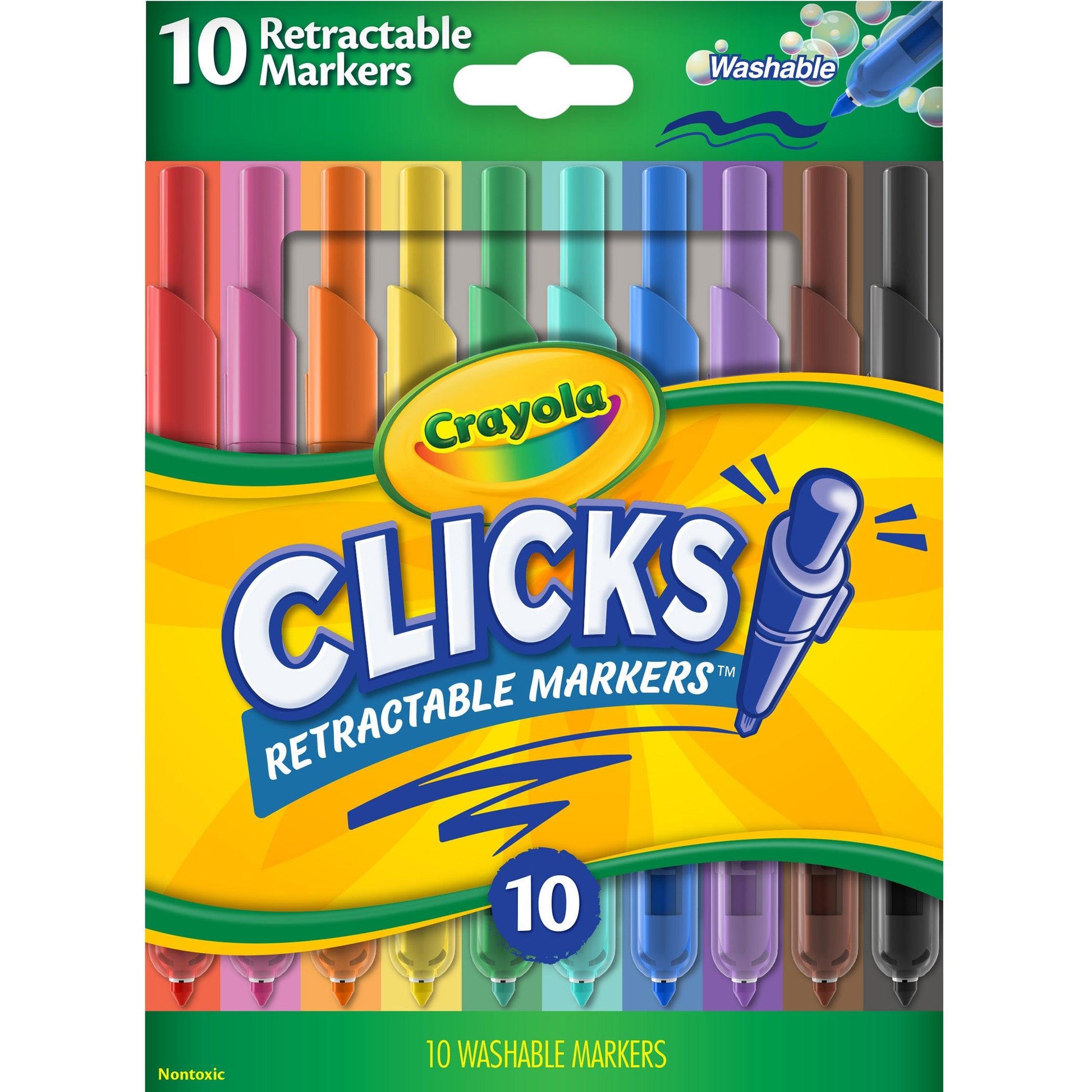 CLICKS Retractable Markers, 10 Per Pack, 2 Packs - Loomini