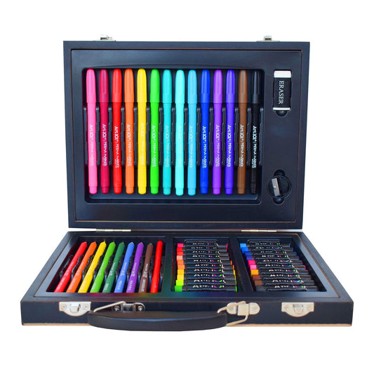 Color & Sketch Color Your Own Wood 58-Piece Art Set - Loomini