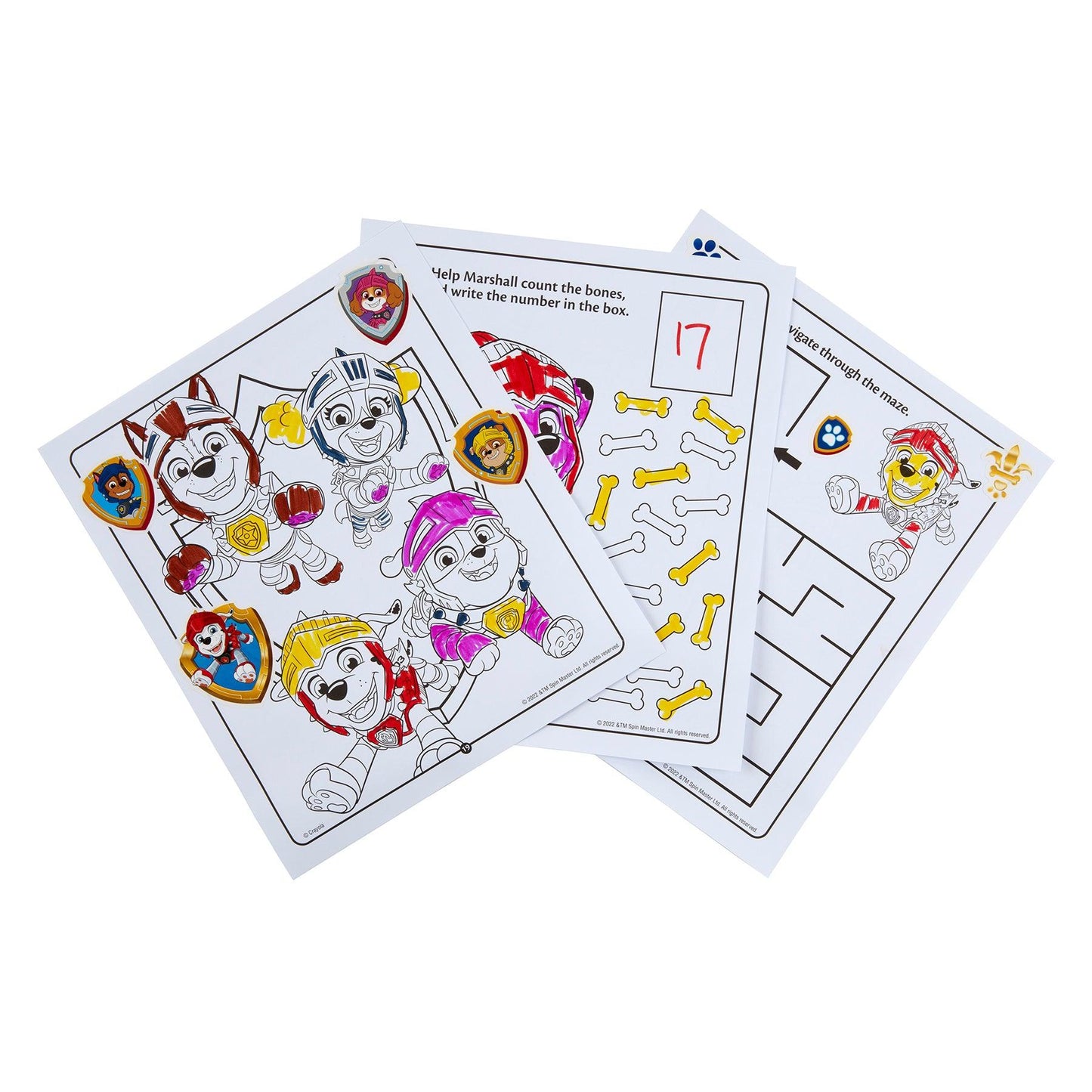 Color & Sticker Activity Set, Paw Patrol, 3 Sets - Loomini