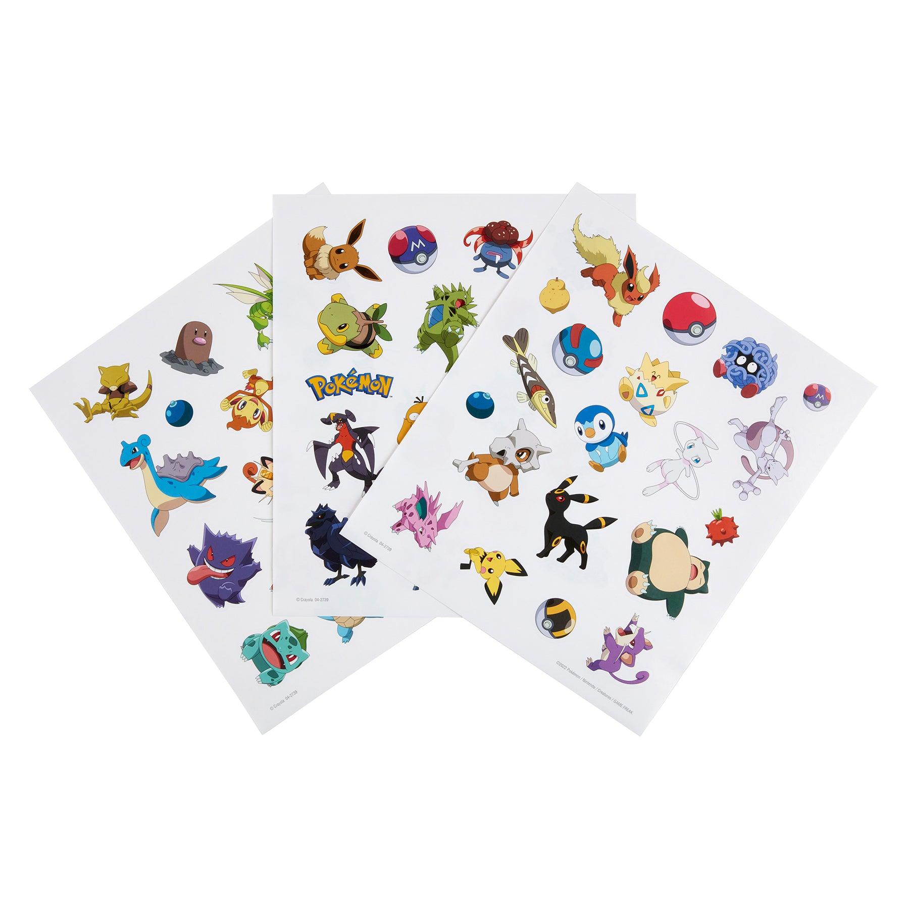 Color & Sticker Activity Set, Pokemon, 3 Sets - Loomini
