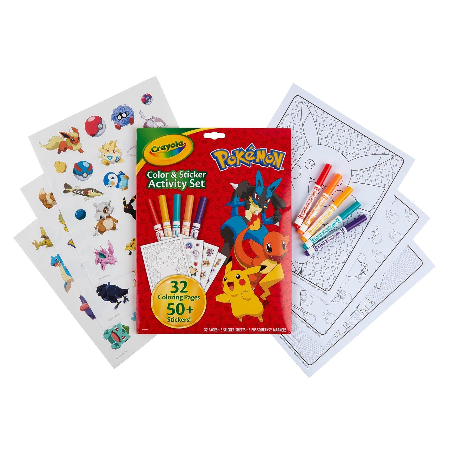 Color & Sticker Activity Set, Pokemon, 3 Sets - Loomini