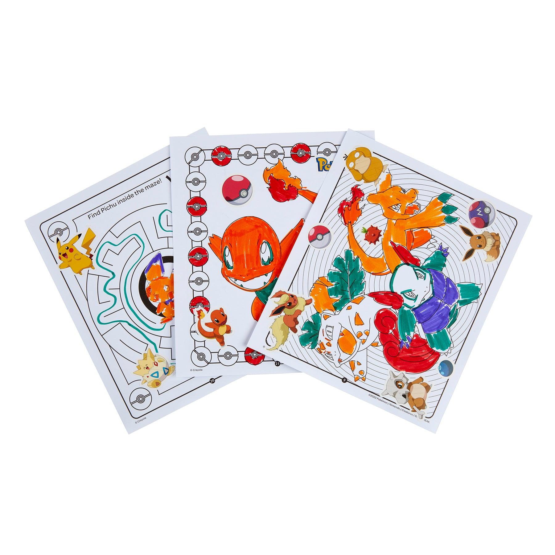 Color & Sticker Activity Set, Pokemon, 3 Sets - Loomini