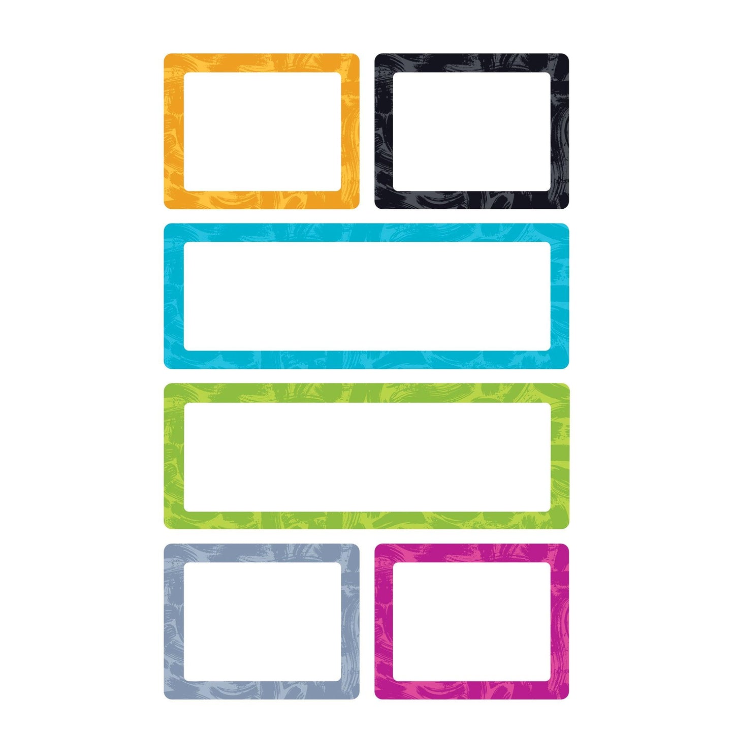 Color Harmony Painted Labels superShapes Stickers - Large, 24 Per Pack, 6 Packs - Loomini