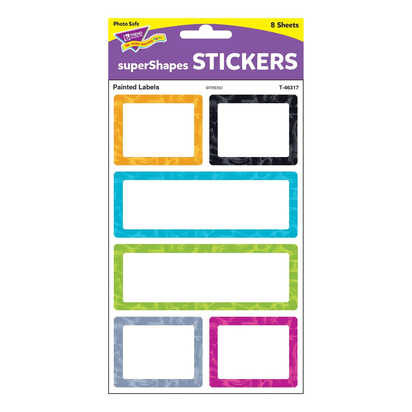 Color Harmony Painted Labels superShapes Stickers - Large, 24 Per Pack, 6 Packs - Loomini