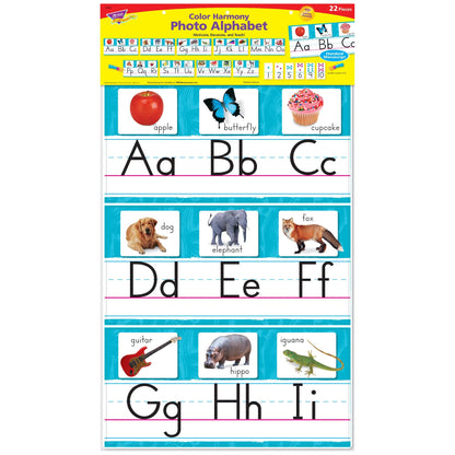 Color Harmony Photo Alphabet Bulletin Board Set - Loomini