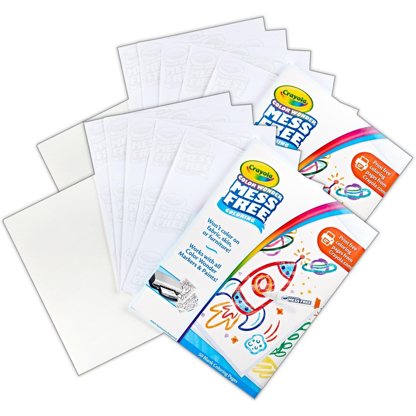 Color Wonder® Blank Coloring Pages, 50 Per Pack, 2 Packs - Loomini