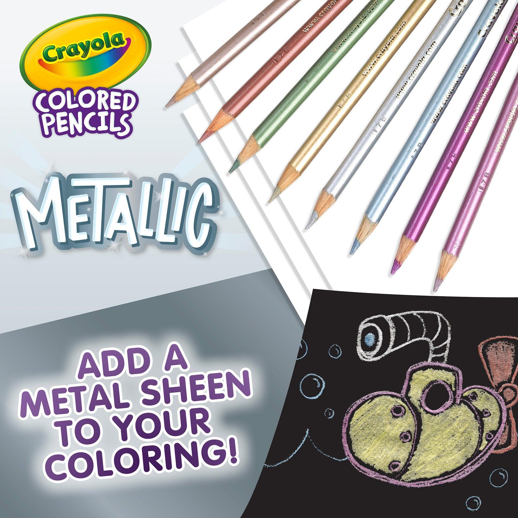 Colored Pencils, Metallic, 8 Per Pack, 6 Packs - Loomini