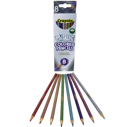 Colored Pencils, Metallic, 8 Per Pack, 6 Packs - Loomini