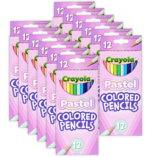 Colored Pencils, Pastel, 12 Per Pack, 12 Packs - Loomini