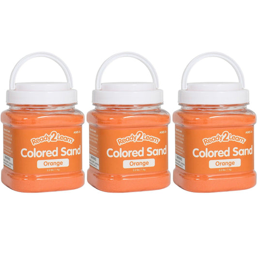 Colored Sand - Orange - 2.2 lb. Jar - Pack of 3 - Loomini