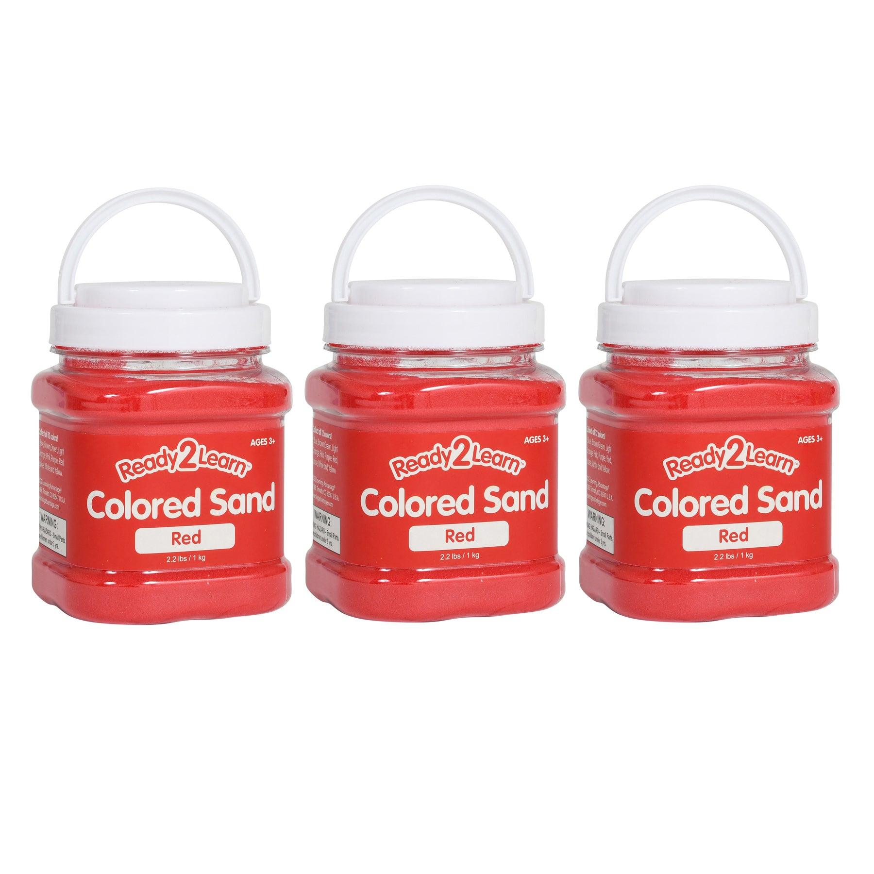 Colored Sand - Red - 2.2 lb. Jar - Pack of 3 - Loomini