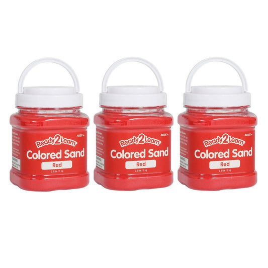 Colored Sand - Red - 2.2 lb. Jar - Pack of 3 - Loomini