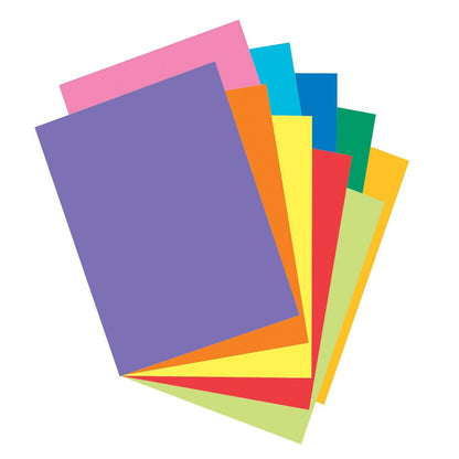 Colorful Card Stock, 10 Assorted Colors, 8-1/2" x 11", 100 Sheets - Loomini