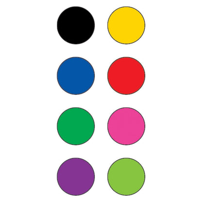 Colorful Circles Mini Stickers, 3/8" Diameter, 528 Per Pack, 12 Packs - Loomini