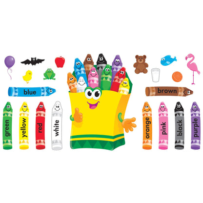 Colorful Crayons Bulletin Board Set - Loomini
