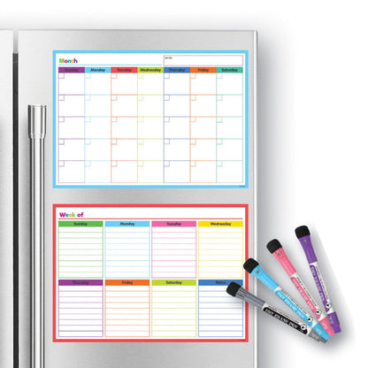 Colorful Dry-Erase Magnetic Calendar Set - Loomini