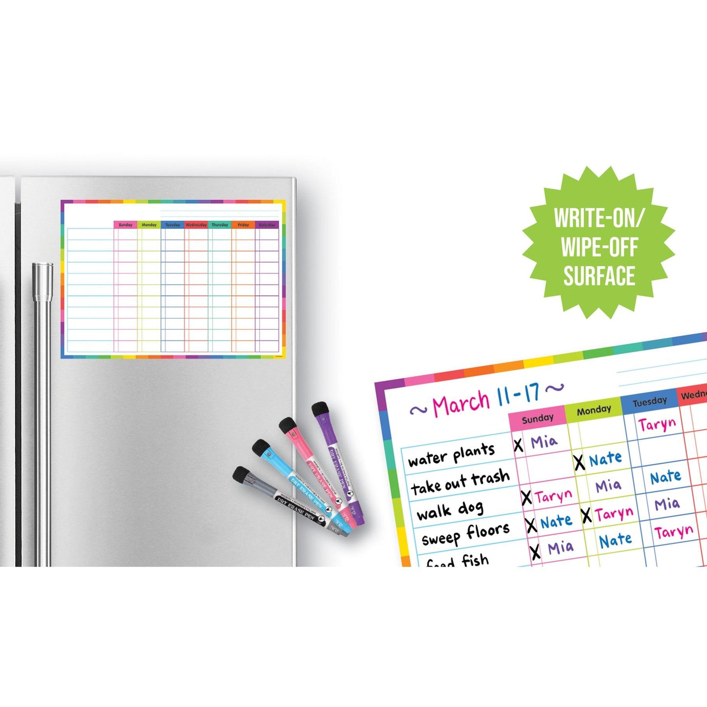 Colorful Dry-Erase Magnetic Task Chart - Loomini