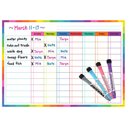 Colorful Dry-Erase Magnetic Task Chart - Loomini