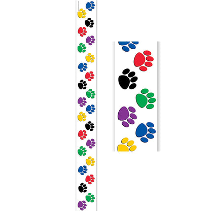 Colorful Paw Prints Border Trim, 35 Feet Per Pack, 6 Packs - Loomini