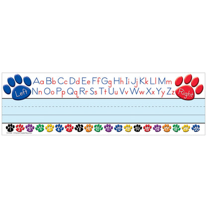 Colorful Paw Prints Left/Right Alphabet Name Plates, 36 Per Pack, 6 Packs - Loomini