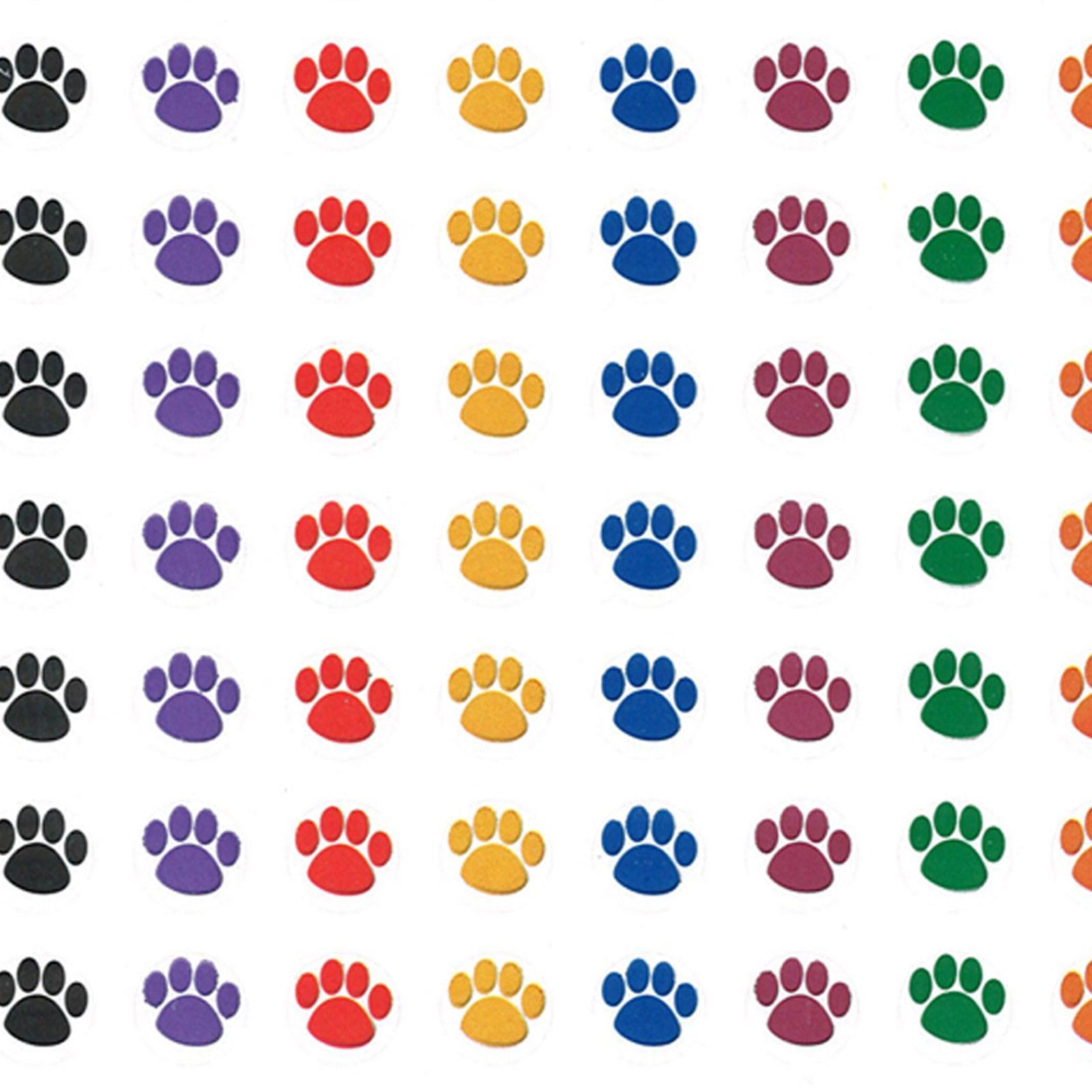 Colorful Paw Prints Mini Stickers Valu-Pak, 1144 Per Pack, 6 Packs - Loomini