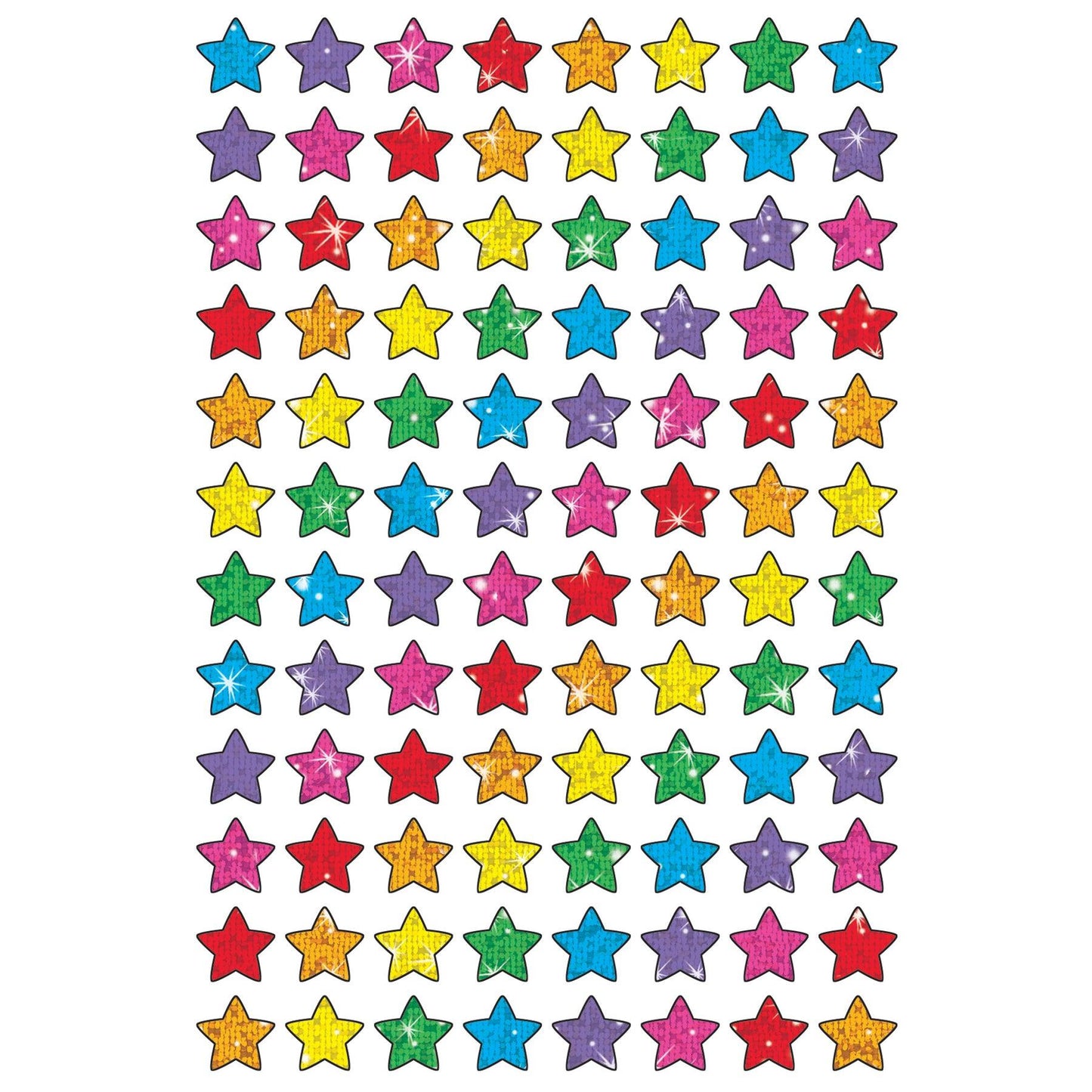 Colorful Sparkle Stars superShapes Stickers, 400 Per Pack, 6 Packs - Loomini