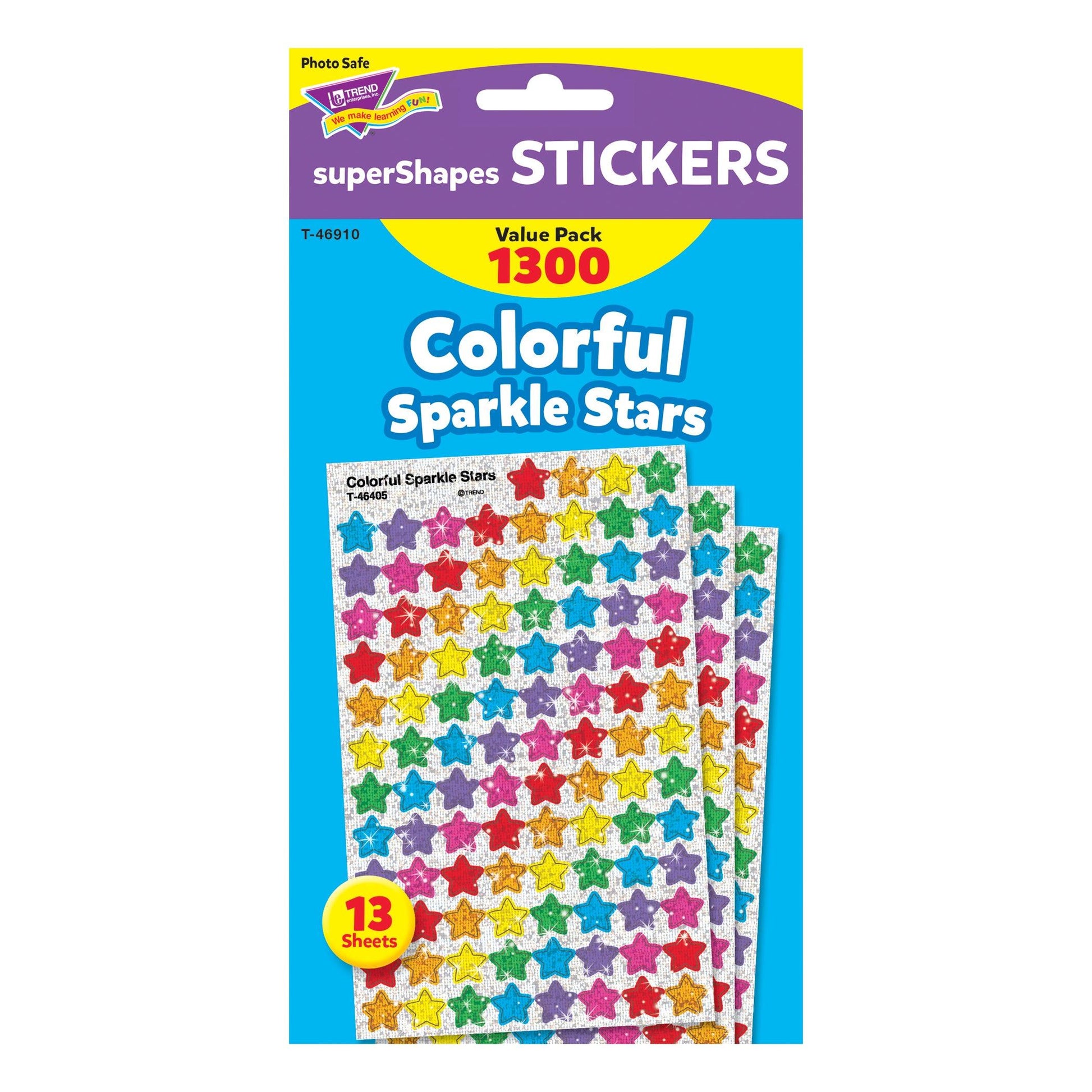 Colorful Sparkle Stars superShapes Value Pack, 1300 Per Pack, 3 Packs - Loomini