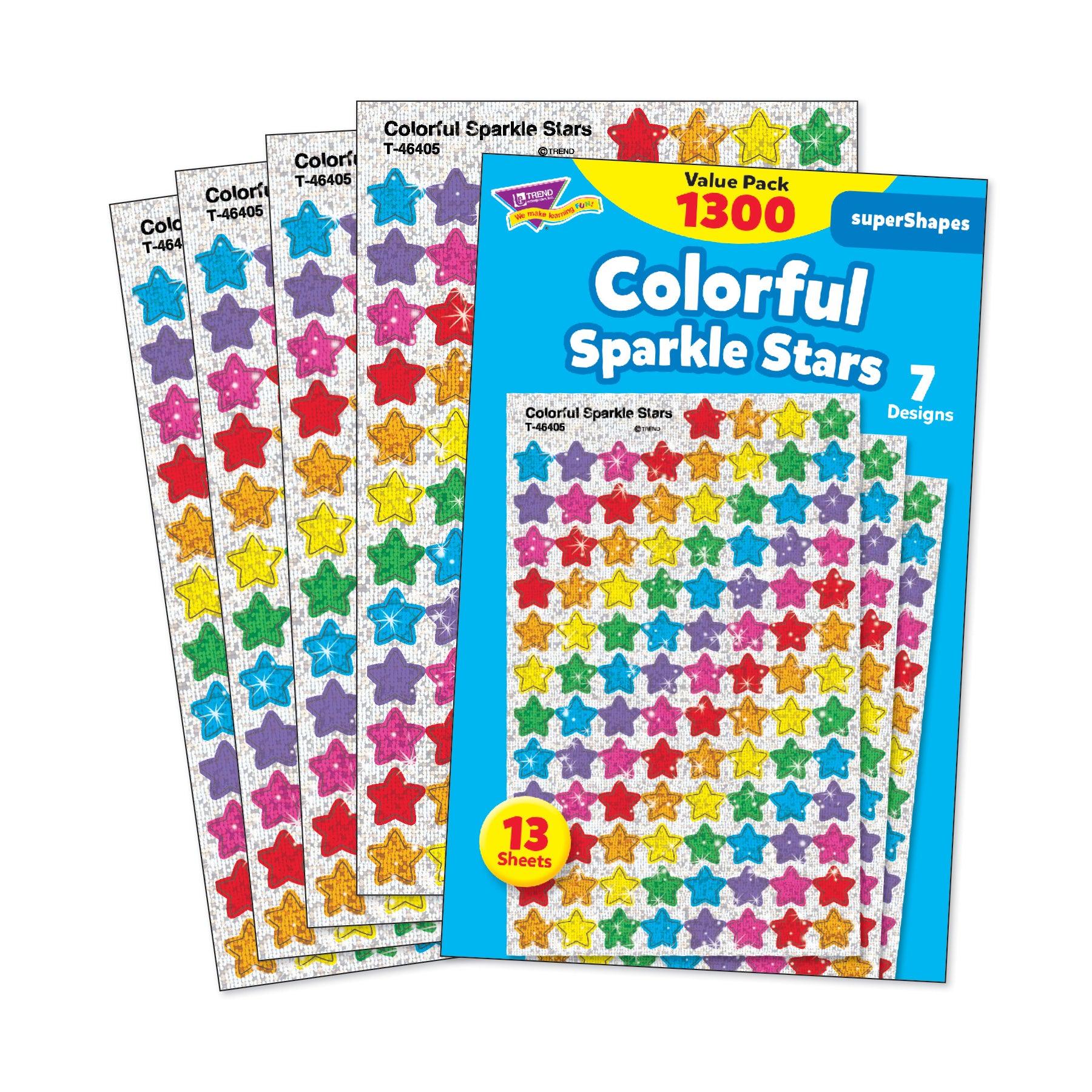 Colorful Sparkle Stars superShapes Value Pack, 1300 Per Pack, 3 Packs - Loomini