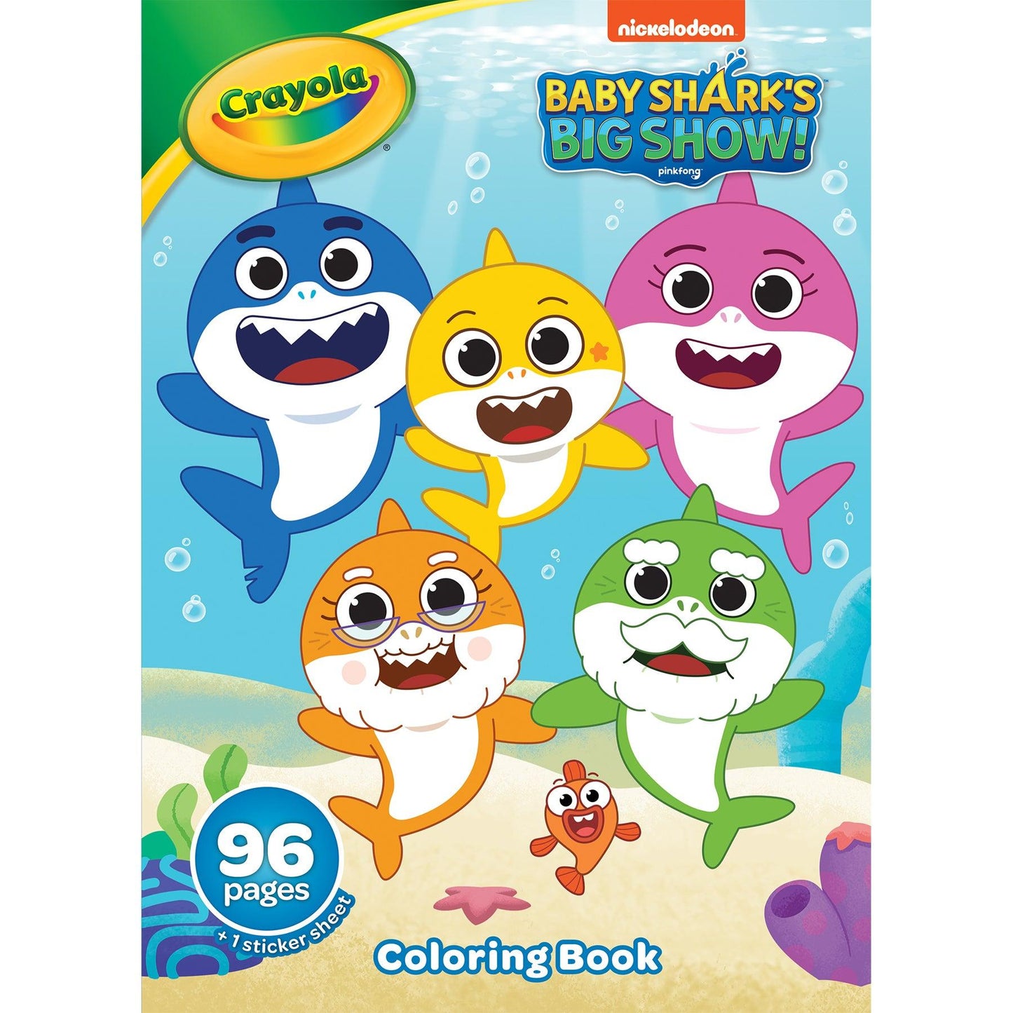 Coloring Book, Baby Shark, 96 Pages, Pack of 8 - Loomini