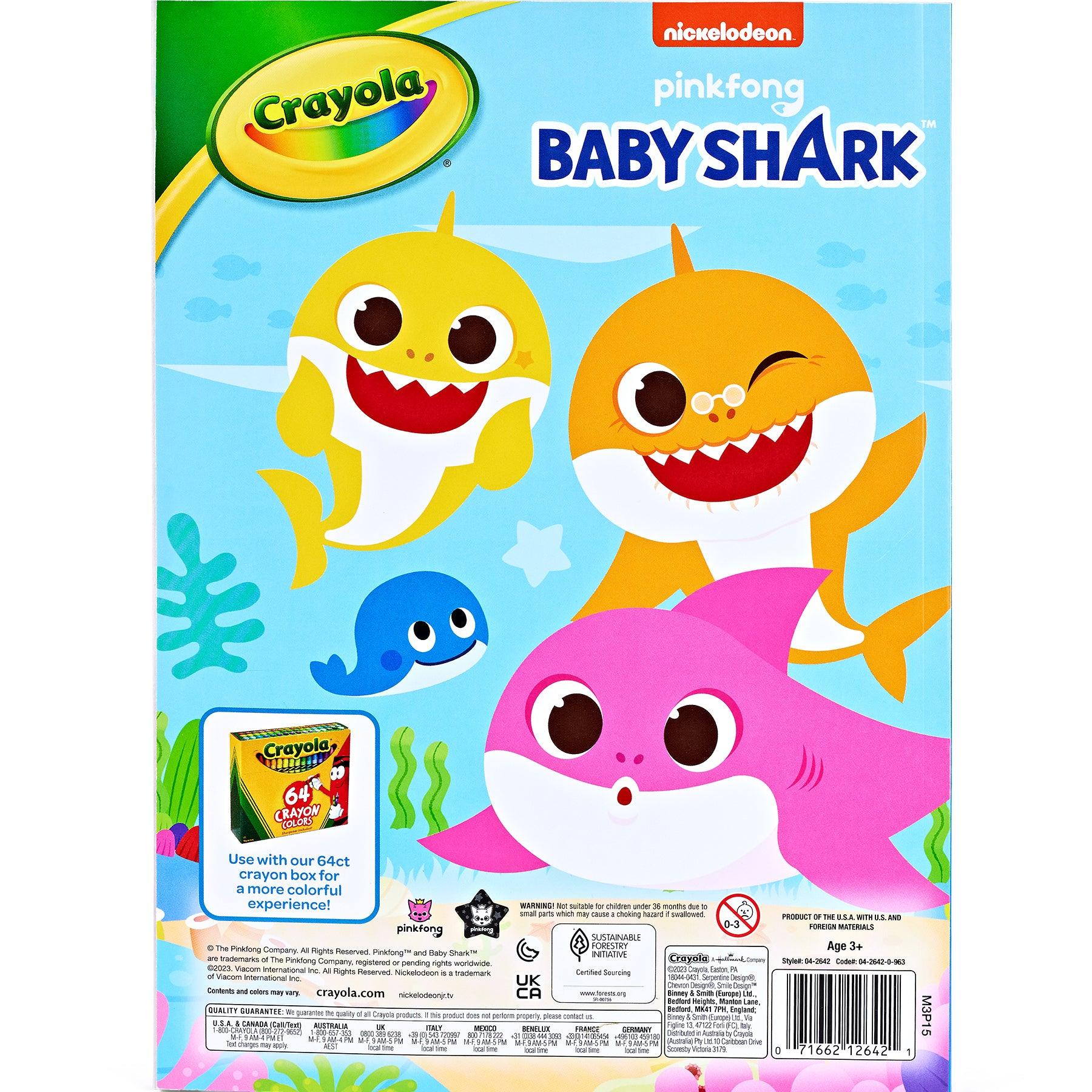 Coloring Book, Baby Shark, 96 Pages, Pack of 8 - Loomini