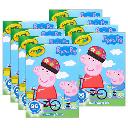 Coloring Book, Peppa Pig, 96 Pages, Pack of 8 - Loomini