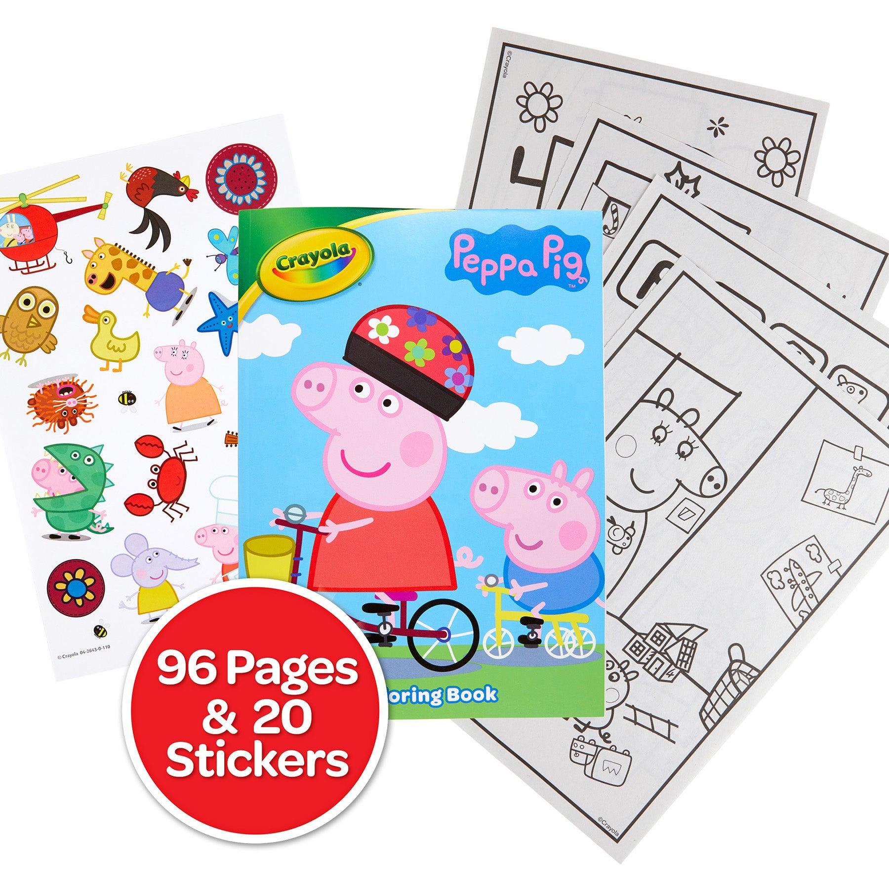 Coloring Book, Peppa Pig, 96 Pages, Pack of 8 - Loomini