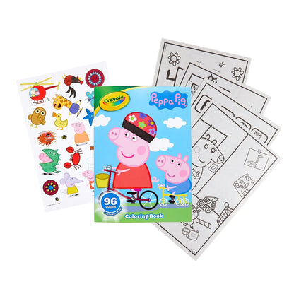 Coloring Book, Peppa Pig, 96 Pages, Pack of 8 - Loomini