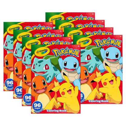 Coloring Book, Pokemon, 96 Pages, Pack of 8 - Loomini