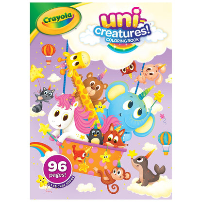 Coloring Book, Uni-Creatures, 96 Pages, Pack of 8 - Loomini