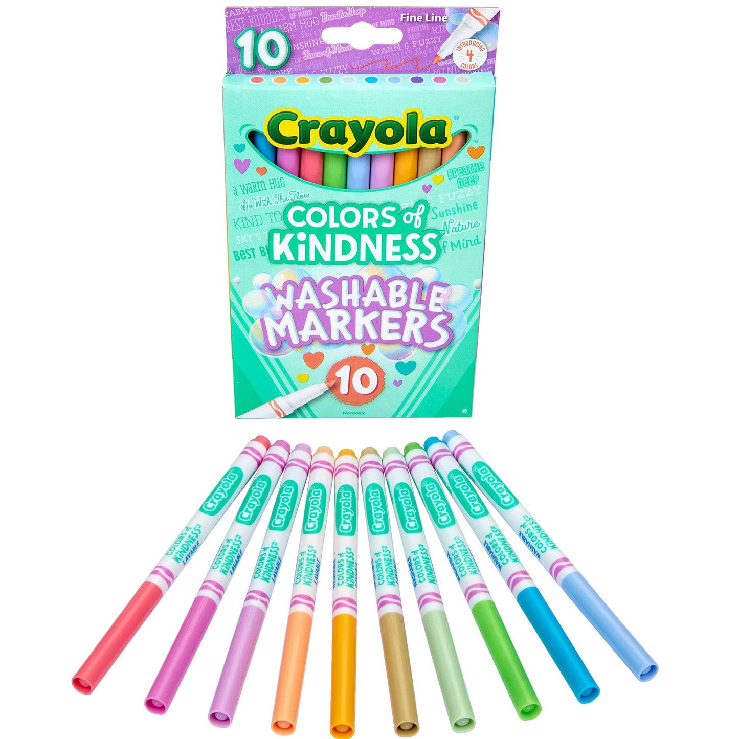Colors of Kindness Fine Line Washable Markers, 10 Per Pack, 6 Packs - Loomini