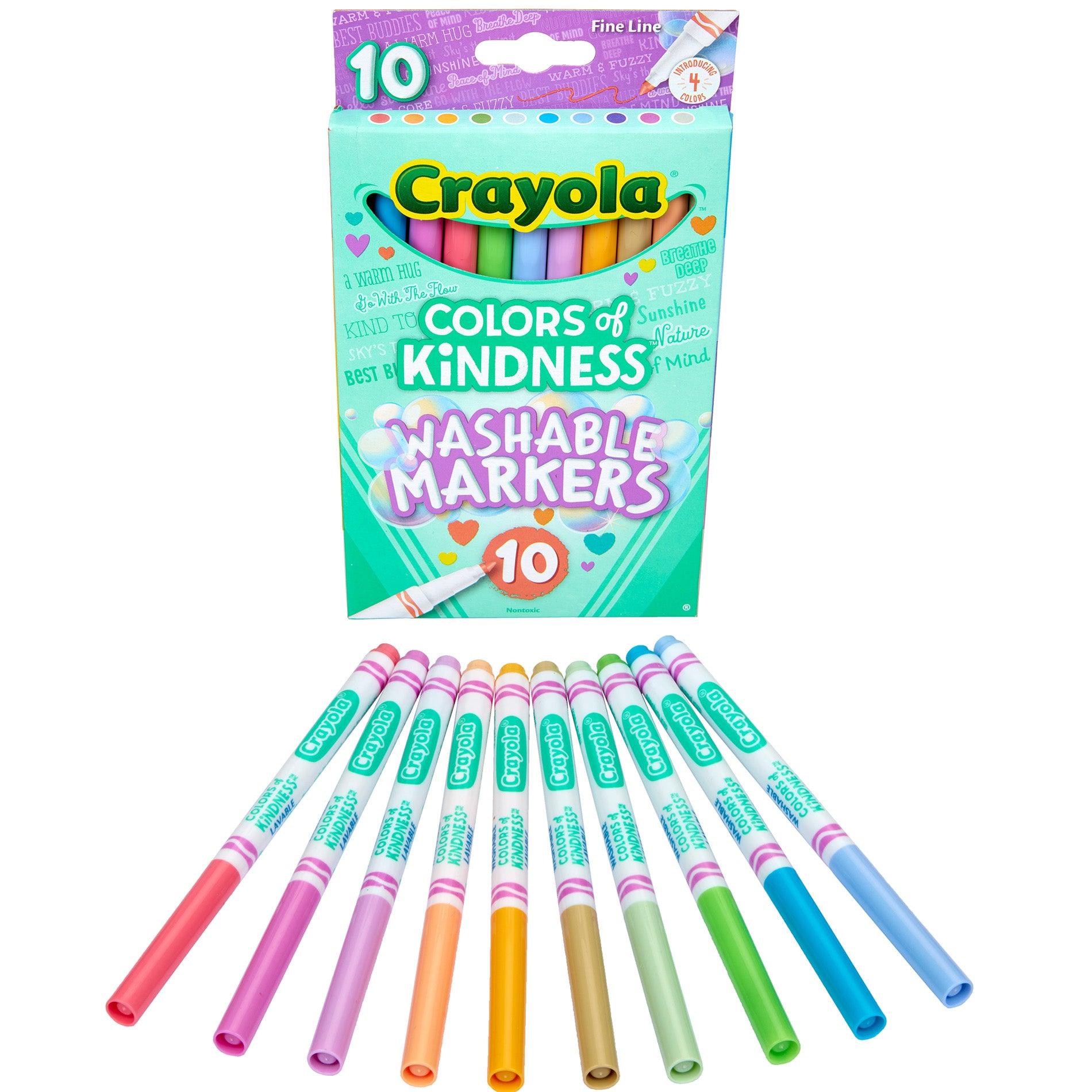 Colors of Kindness Fine Line Washable Markers, 10 Per Pack, 6 Packs - Loomini