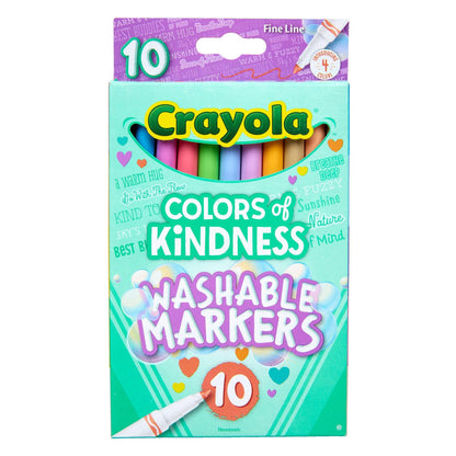 Colors of Kindness Fine Line Washable Markers, 10 Per Pack, 6 Packs - Loomini