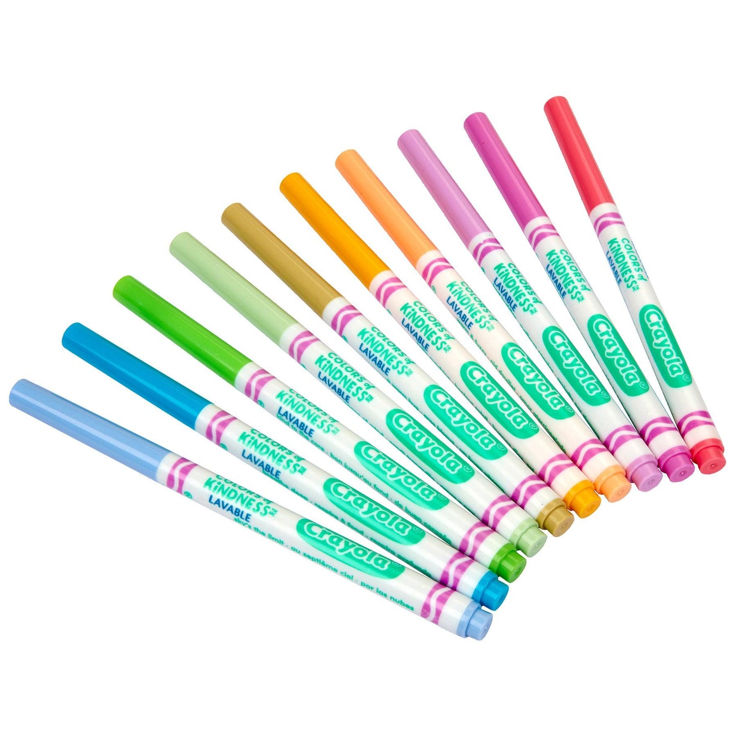 Colors of Kindness Fine Line Washable Markers, 10 Per Pack, 6 Packs - Loomini