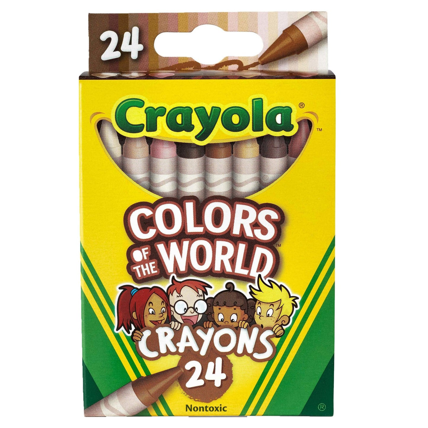 Colors of the World Crayons, 24 Per Pack, 12 Packs - Loomini