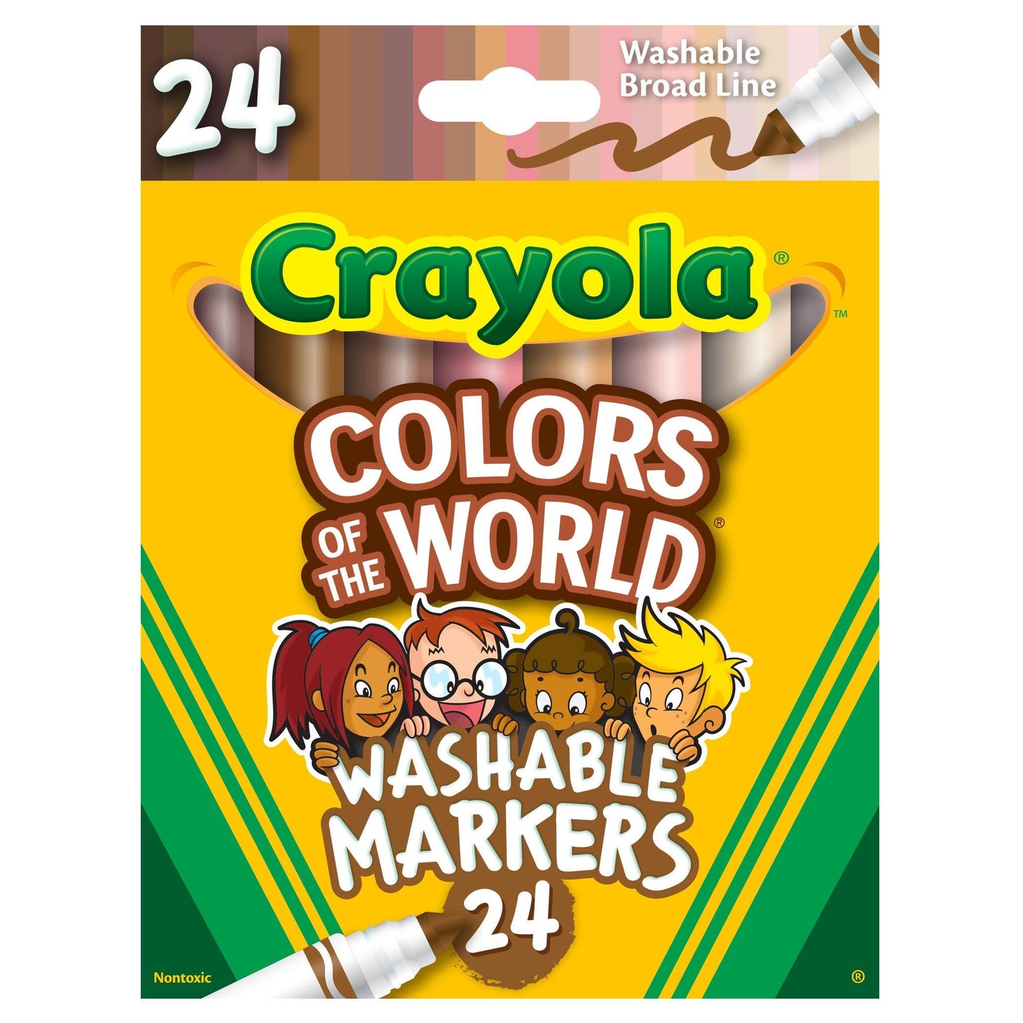 Colors of the World Markers, 24 Per Pack, 2 Packs - Loomini
