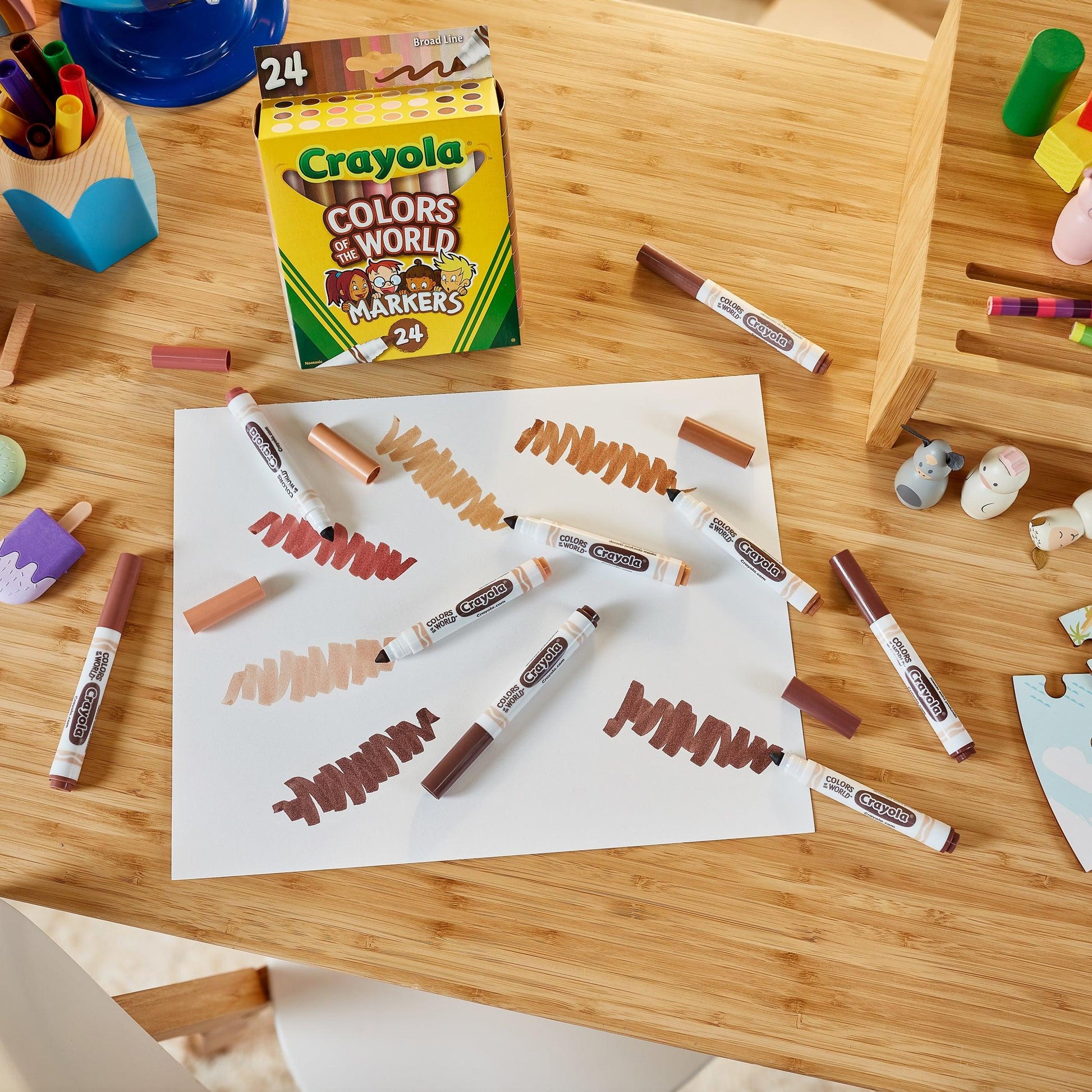 Colors of the World Markers, 24 Per Pack, 2 Packs - Loomini