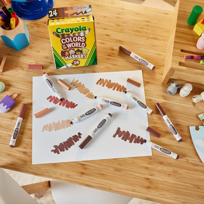 Colors of the World Markers, 24 Per Pack, 2 Packs - Loomini